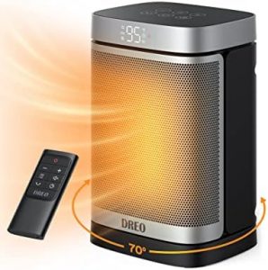 Dreo Room Heaters for Indoor Use, 70°Oscillating Transportable Heater With Distant, 1500W PTC Electrical Heater with Thermostat, Quick Protection Heat, 1-12h Timer, Modest Heater for Bed room Property Place of work, Atom Just one